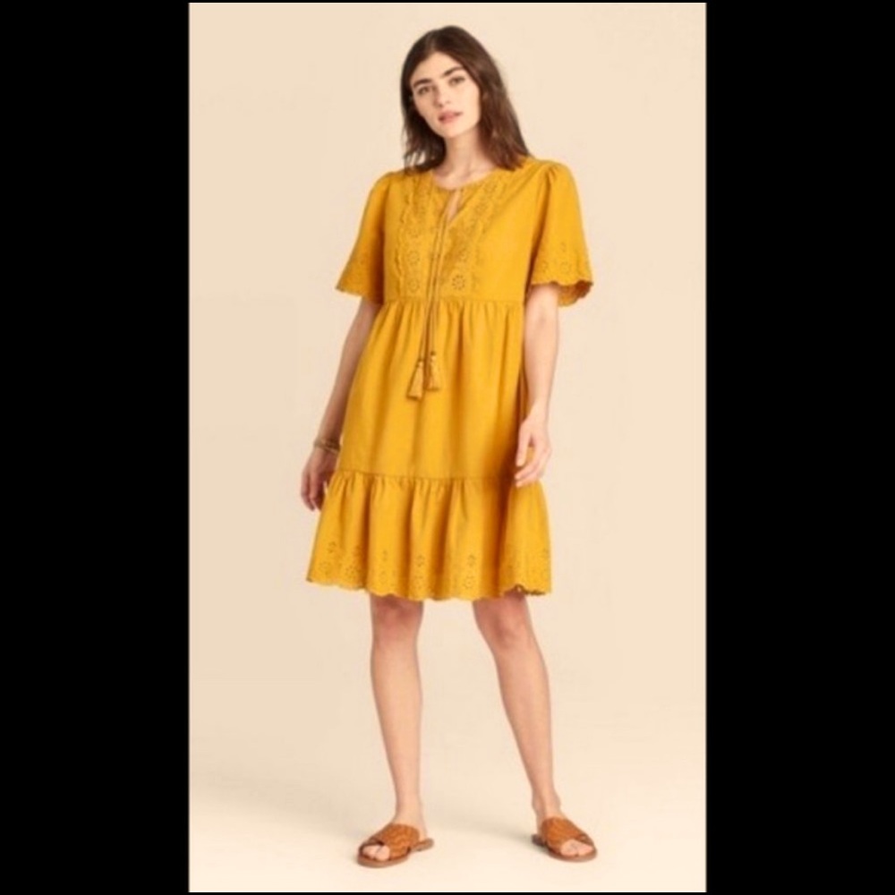 NWT Knox Rose eyelet boho dress golden haze~XL